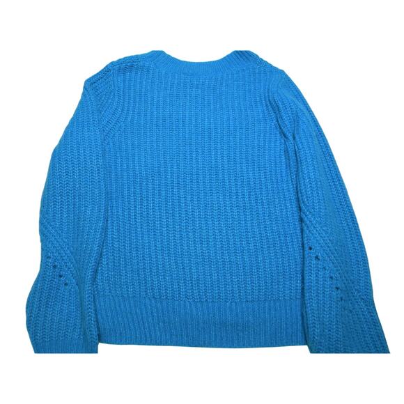 Gap Teal Women's Wool Alpaca Blend Pointelle‎ Knit Sweater Size Medium Oversized - Picture 1 of 4